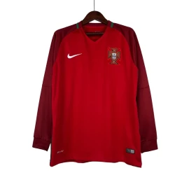Portugal Thuis Shirt Lange Mouw 2016 Retro